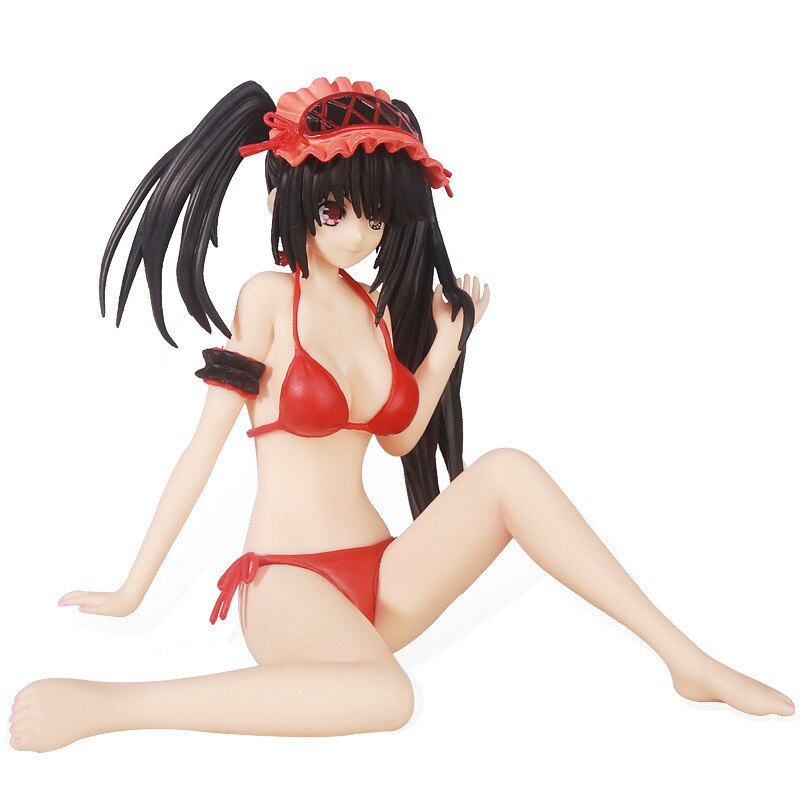 16Cm DATE A LIVE Tokisaki Kurumi With Swimsuit Sitting Ver. Anime Figure Sexy Girls Action Figure PVC Collection Model Kids Toys