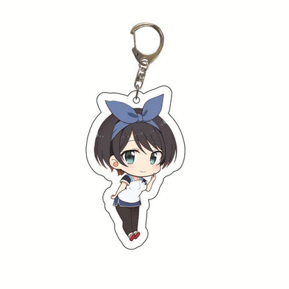 Manga Kanojo Okarishimasu Keychain Anime Rent A Girlfriend Key Chain Ichinose Chizuru Acrylic Figure Key Ring Bag Charm Trinkets