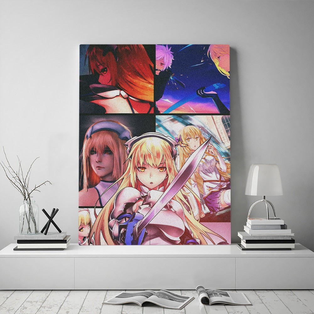 Aiz Wallenstein Danmachi Anime Decoration Prints Canvas Home Decor Manga Dorm Living Room Bedroom Poster Painting Wall Art