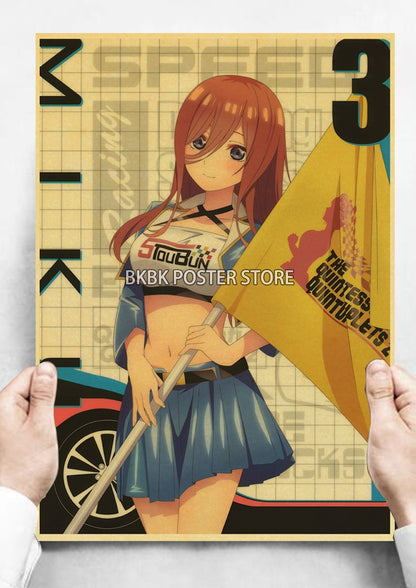 The Quintessential Quintuplets Poster Classic Nostalgia Wall Sticker Posters and Home Decoration Kraft Room Decoration Chambre