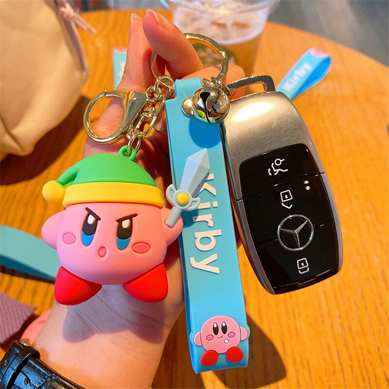 Cartoon Waddle Dee Doo Game Sweet Pink Kirby Anime Pendant Kabi  Keychian Children Birthday Gifts Women Car Bag Key Chian Girls