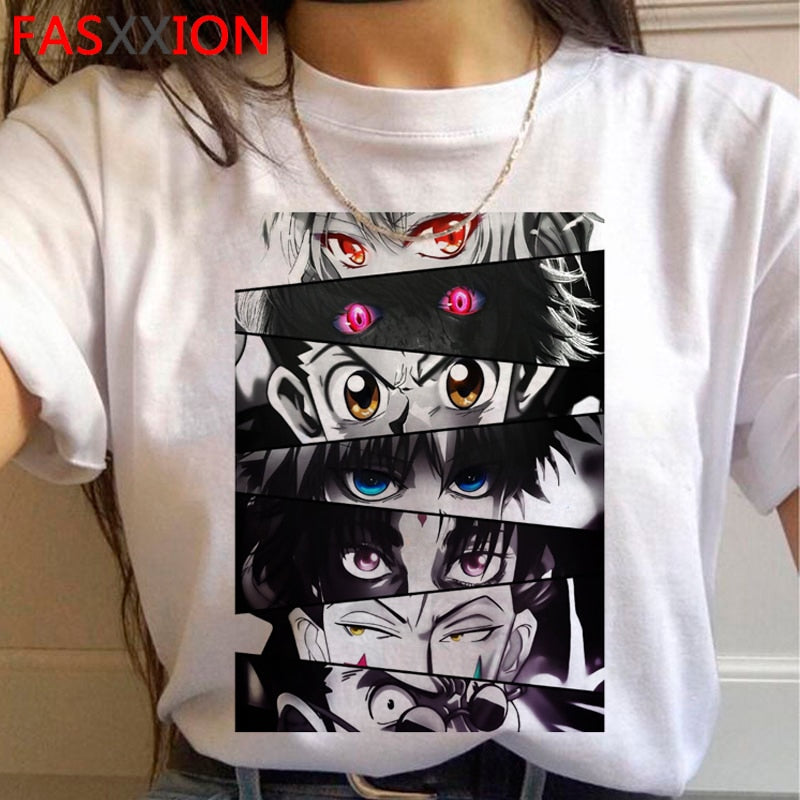 Hunter x Hunter killua zoldyck kurapika hxh t-shirt male japanese 2021 print couple clothes  clothes