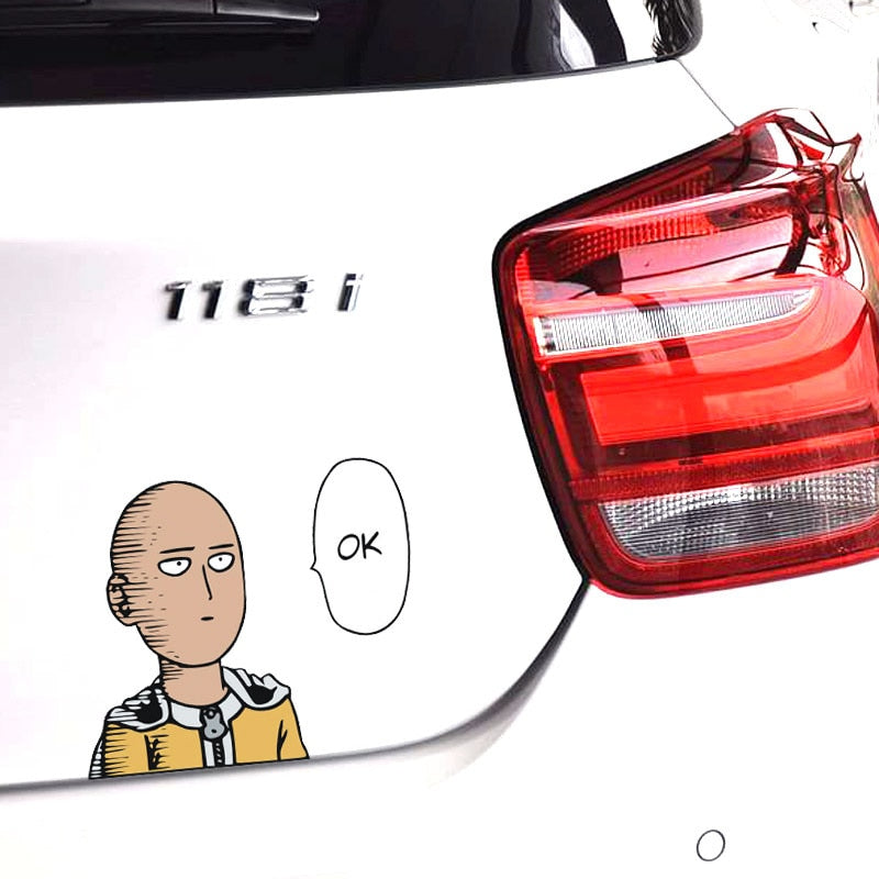 Car Stickers ONE PUNCH MAN Saitama Anime Funny Reflective Decoration For Windshield Window Trunk Bumper Motorcycle C40