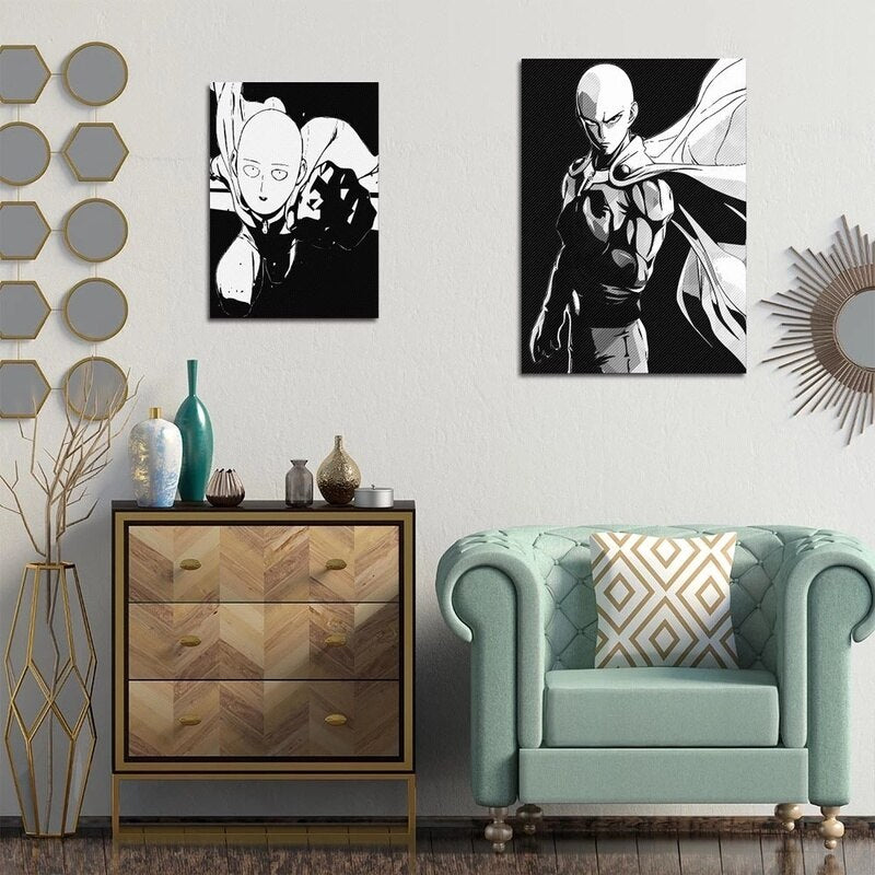 Modern Art Canvas Painting Saitama One Punch Man Posters and Prints Wall Art Picture for Living Room Decor Cuadros