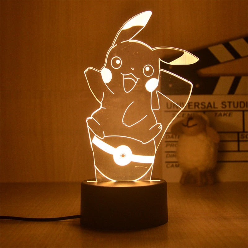 New Pokemon Pikachu Led 3D Night Light Kids Toy Anime Figures Cute Pikachu Bedside Lamp for Children Bedroom Decor Birthday Gift