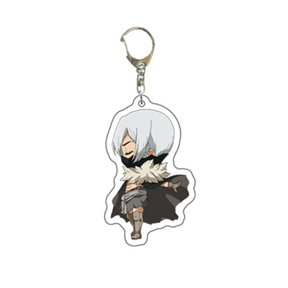 1 Pcs Kawaii Anime Dr. Stone Keychains Figure Senku Ishigami Acrylic Pendant Keyrings for Backpack Bag Toys Children Gifts