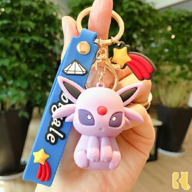 Pokemon Anime Figure Pikachu Keychain Toy Pet Eevee Leafeon Sylveon Flareon Umbreon Vaporeon Espeon Glaceon Jolteon Kids Gifts