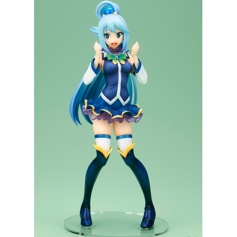 20CM Aqua Anime Konosuba Blessings for a Beautiful World Figure Cute With Fan Girl Standing Megumin Model Toys PVC Collection Gift Doll