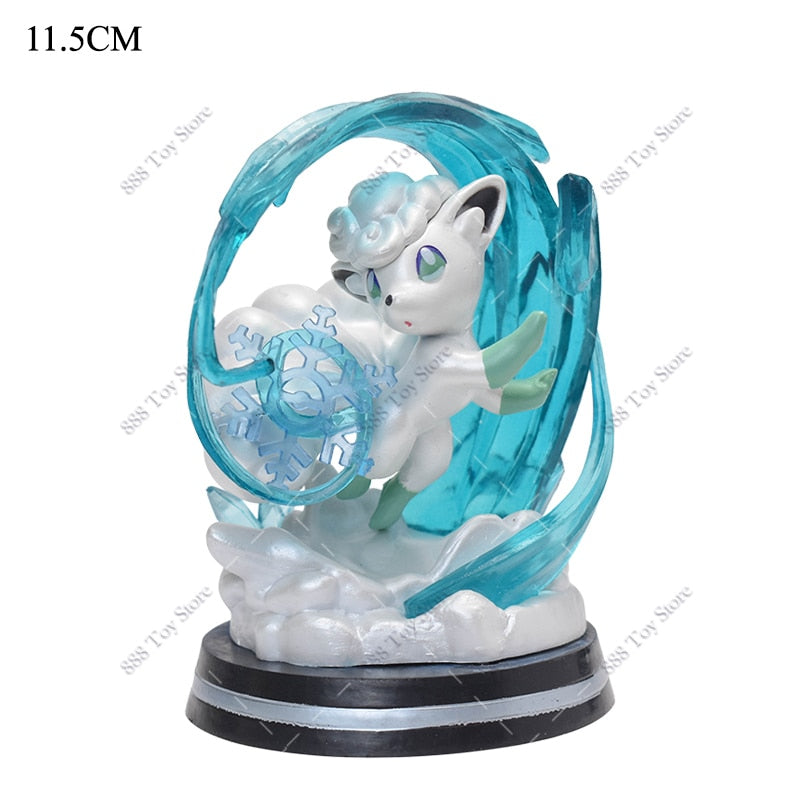 Anime Pokemon Figure Charizard Squirtle Bulbasaur Vulpix Scenes Special Effects Version Figurine Toys PVC Model Collection Dolls