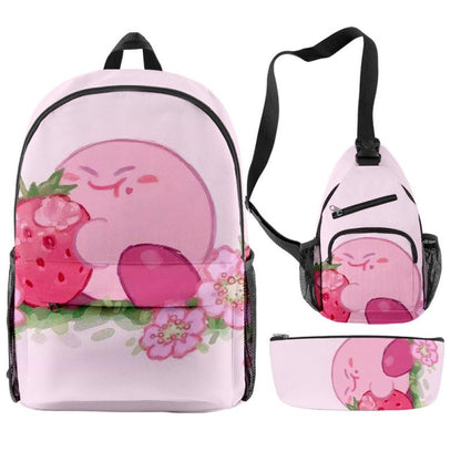 2023 NEW Anime Star Kabi Kirby Coin Purse 3D Children School Bags Kids Backpacks Kindergarten Chest Bag Crossbody Backpack