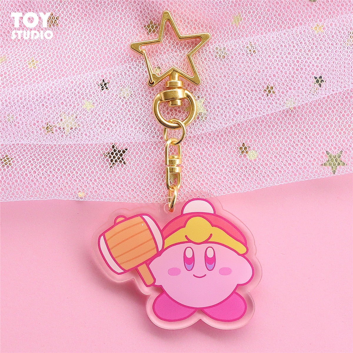 5Cm Kawaii Cartoon Cute Airpods Kirby Star Keychain Acrylic Badge Mini Keychain Pendant Pendant Girl Gift