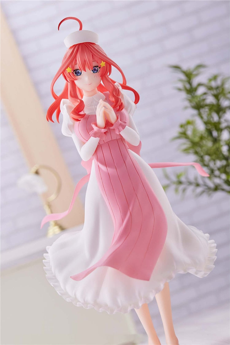 18CM Bandai Original BANPRESTO Kyunties The Quintessential Quintuplets Nakano Itsuki Nurse Ver. Kawaii Anime Action Figures Toys