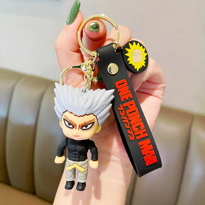 One Punch Man Keychain Anime Saitama Cute Doll Figure Toy Keyring Bag Pendent Key Chain Accessory Gift for Kids Men Fans Friends