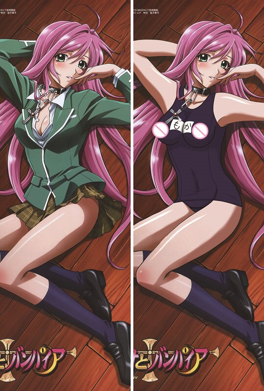 MMF Rosario + Vampire Sexy Shirayuki Mizore &amp; Akashiya Moka Pillow Cover Rosario to Vampire Capu 2 Dakimakura Body Pillowcase