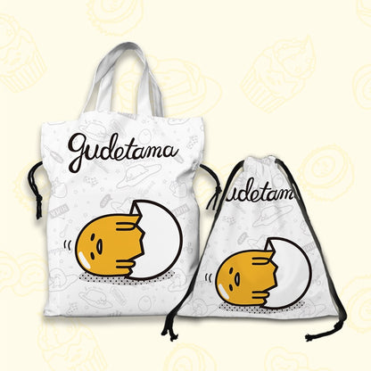 Kawaii Sanrio Cartoon Canvas Handbag Cute Gudetama Tote Bag Shopping Bag Handbag Drawstring Mouth Bag Creative Birthday Gifts