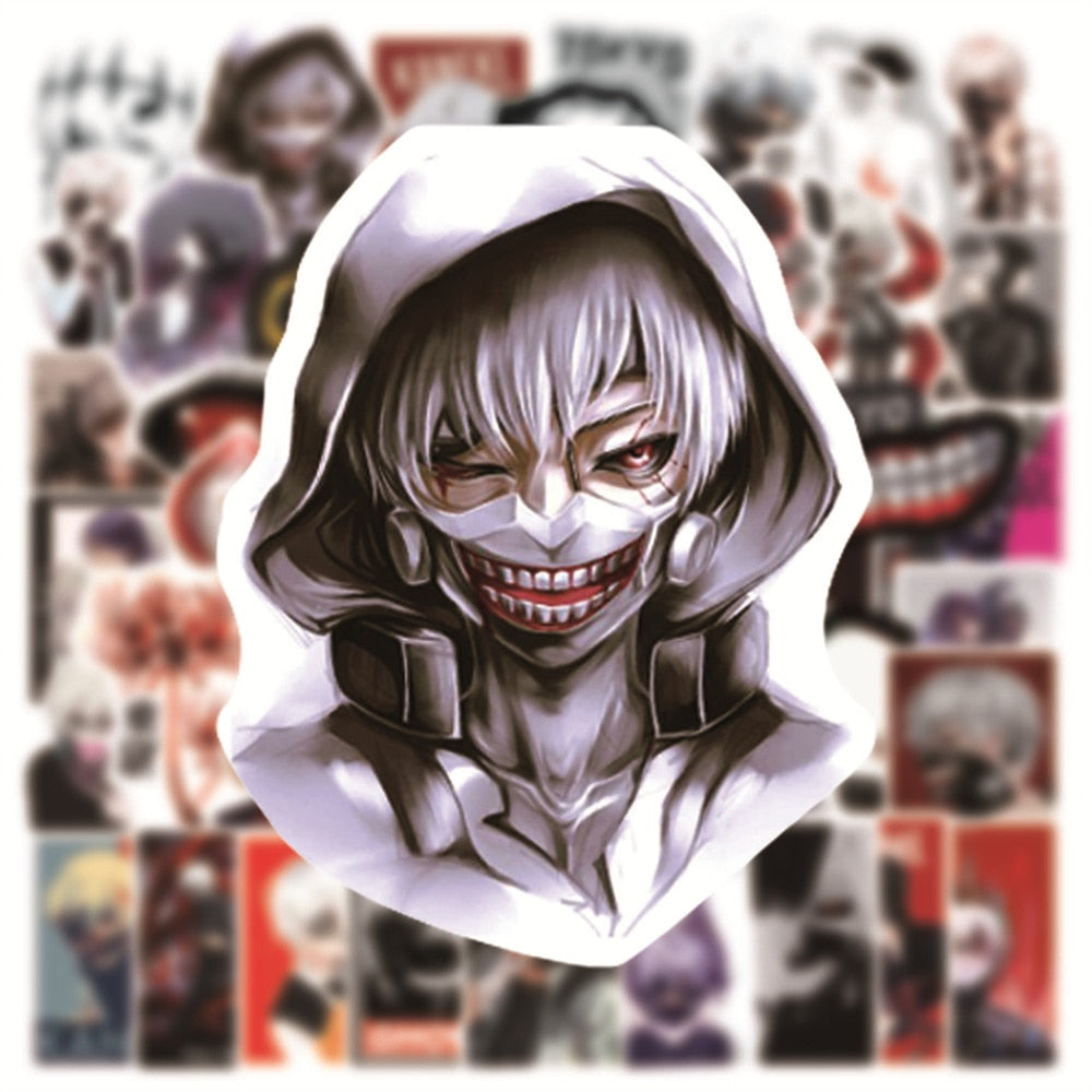 10/30/50PCS Anime Tokyo Ghoul Character Sticker for Luggage Laptop IPad Skateboard Gift Journal Waterproof Sticker Wholesale