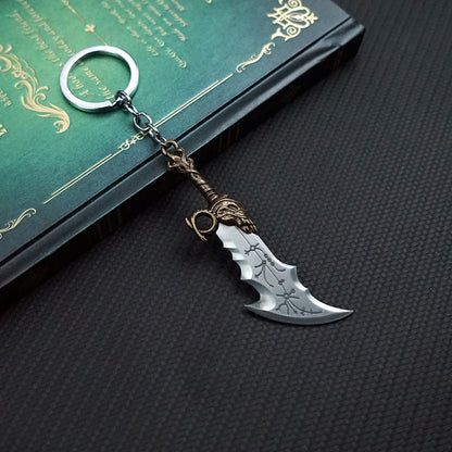 God of War Keychain Kratos Axe Leviathan Key Chain Keyring Blades of Chaos Swords Game Accessories Car Key Ring Pendant llaveros