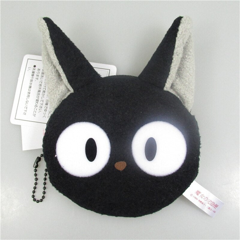 Hayao Studio Ghibli Miyazaki Kiki&#39;s Delivery Service JiJi Wallet Plush Toy Black Cat Kiki Keychain Purse Pendant Stuffed Toy