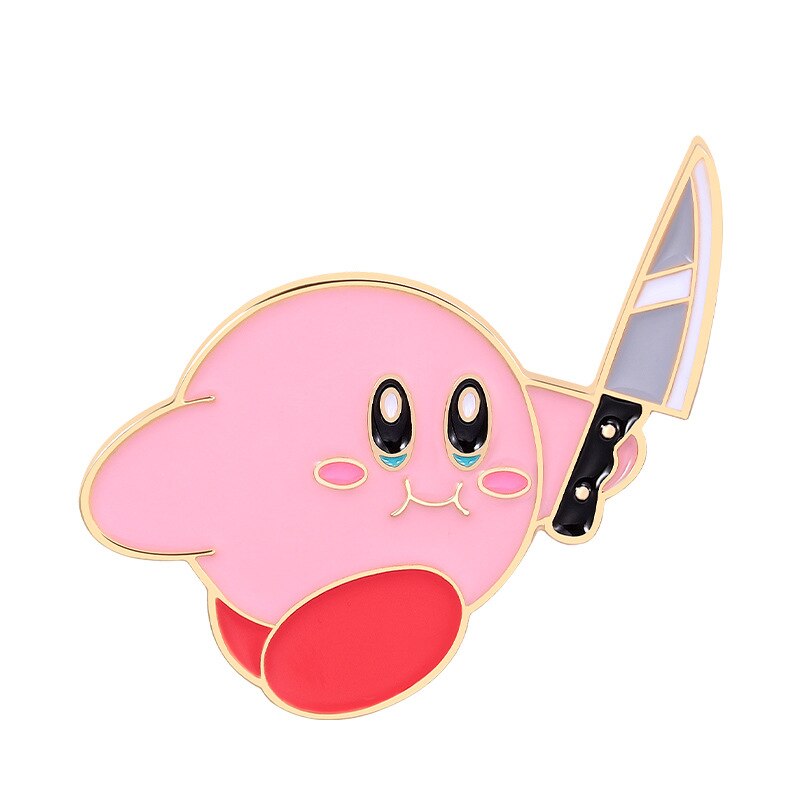 Anime Games Kirby Brooch Metal Enamel Pins Badge on Backpack Jeans Clothes Lapel Pins Fashion Jewelry Accessories New Year Gift