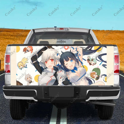 DanMachi Anime Truck Tailgate Sticker Decal Wrap Vinyl High-Definition Print Graphic Suitable for Pickup Trucks Weatherproof