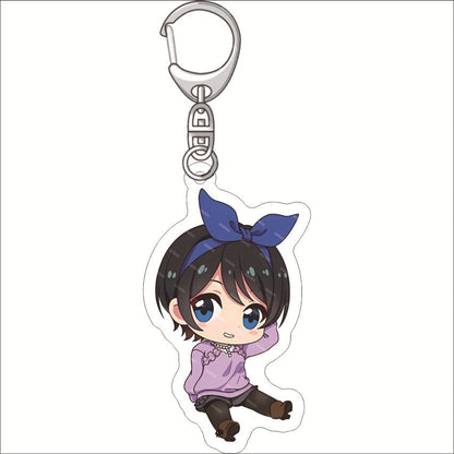 Rent A Girlfriend Keychain Anime Ichinose Chizuru Nanami Mami Sarashina Ruka Sakurasawa Sumi Cute Mold Acrylic Keyrings Jewelry