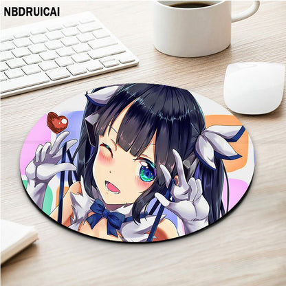 DanMachi Non-slip Round Speed Version Game Computer Keyboard Office Table Mat PC Laptop Mouse Mat For PC Mouse Carpet