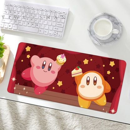 Kawaii Anime Kirby Mouse Pad Cartoon Cute Plush Rug Blanket Student Huge Wrist Pad Non Slip Table Mat Carpet Accessories Gifts