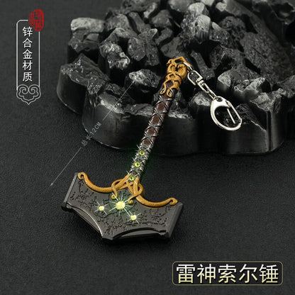 God of War Alloy Game Peripherals Models Pendant Anime Kratos Weapon Metal Replica Miniature Decoration Blade of Chaos Ornaments