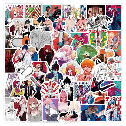 10/20/50/100pcs Cool Chainsaw Man Anime Stickers Power Denji Pochita Aki Hayakawa Reze Laptop Case Car Graffiti Vinyl Decals