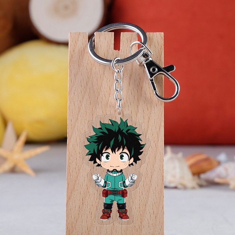 Keychain Anime Character My Hero Academia Deku Acrylic Keyring Japanese Cartoon Bag Handbag Gift For Student Comic Fans