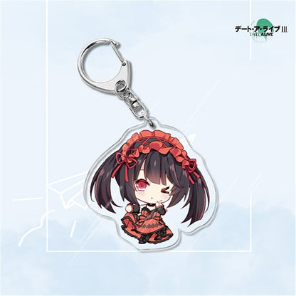 Japan Anime Date A Live Collection Cosplay Keychain Tokisaki Kurumi Yatogami Toka Himekawa Yoshino Acrylic Keyring Friends Gift