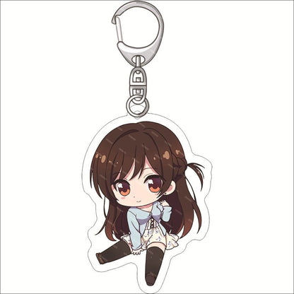 Rent A Girlfriend Keychain Anime Ichinose Chizuru Nanami Mami Sarashina Ruka Sakurasawa Sumi Cute Mold Acrylic Keyrings Jewelry