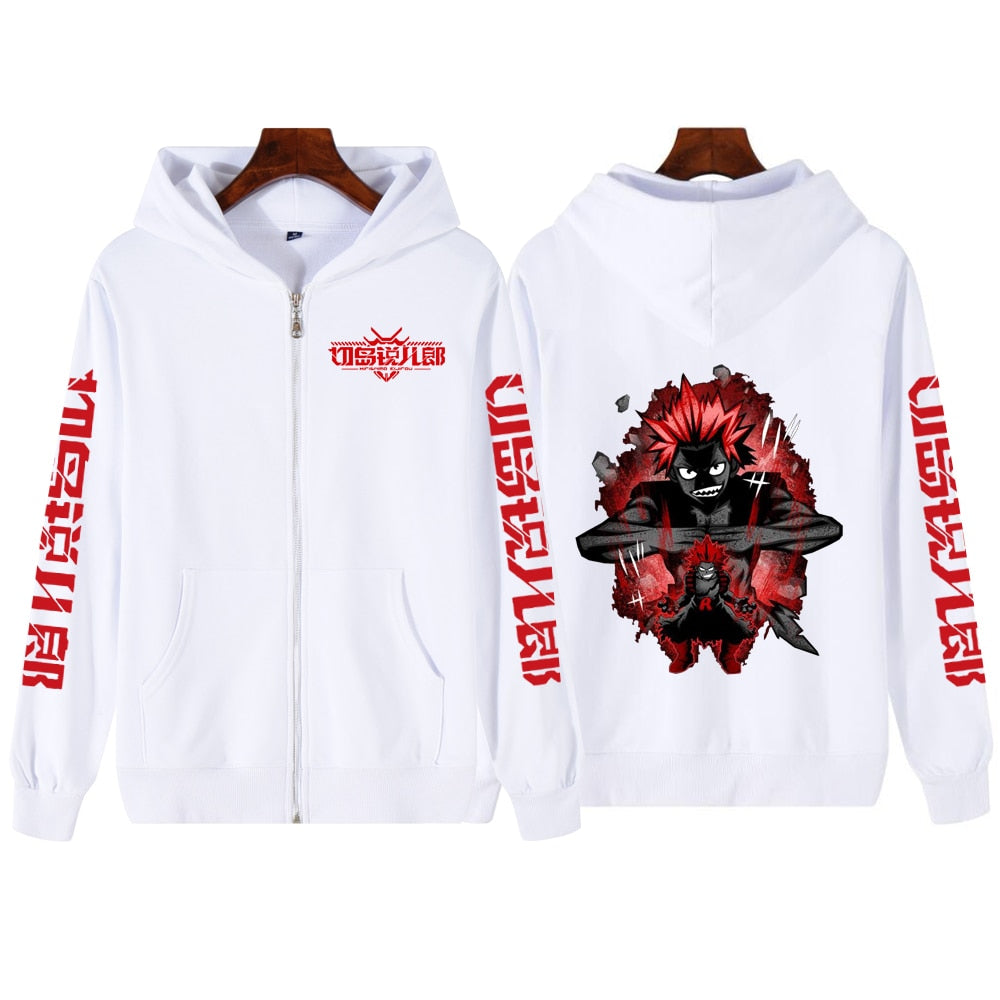 My Hero Academia Zip Up Jacket Anime Deku Graphic Print Hoodie Pullovers Unisex Fashion Harajuku Sweatshirt Casual Streetwear