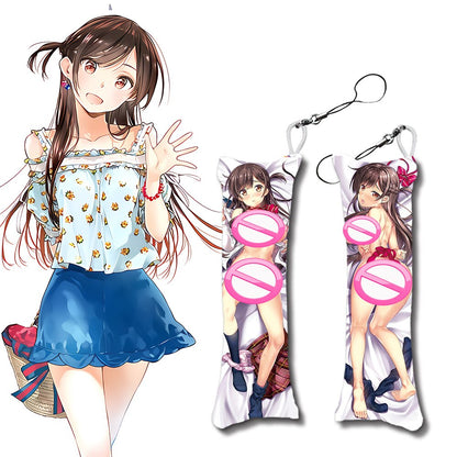 Rent A Girlfriend Mini Pillow Small Body Pillow Pendant Sarashina Ruka Dakimakura Cartoon Game Keychain