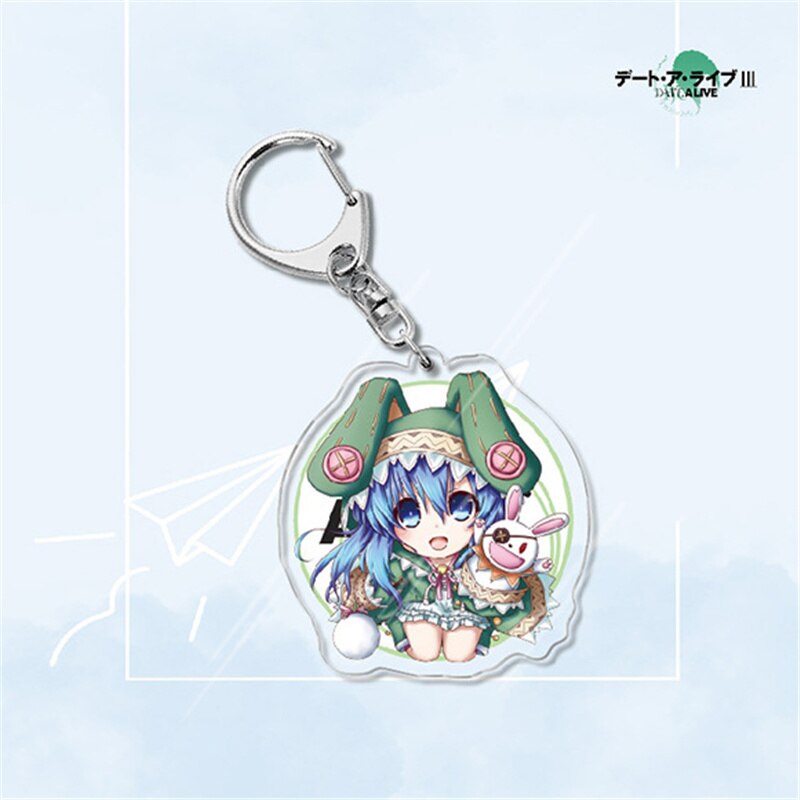 Japan Anime Date A Live Collection Cosplay Keychain Tokisaki Kurumi Yatogami Toka Himekawa Yoshino Acrylic Keyring Friends Gift