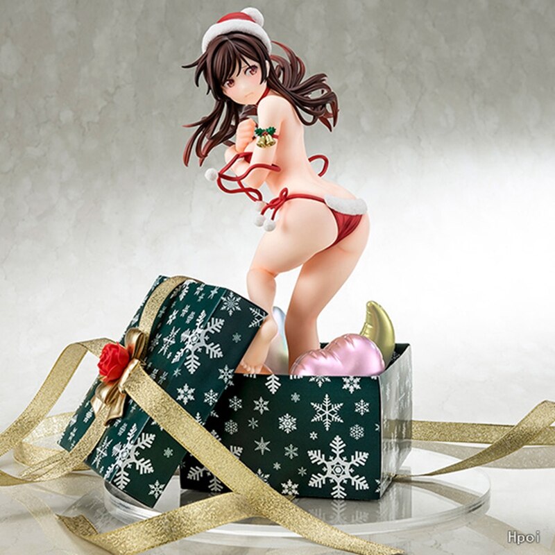 Genuine Original Anime Rent Girlfriend Ichinose Chizuru Figure 24CM PVC Christmas Dress Sexy Bikini Gift Box Model Dolls Toy