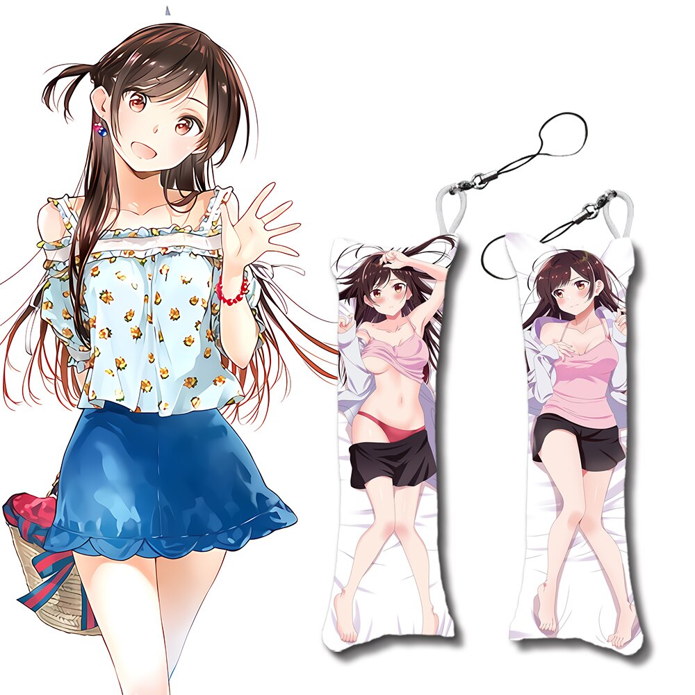 Rent A Girlfriend Mini Pillow Small Body Pillow Pendant Sarashina Ruka Dakimakura Cartoon Game Keychain