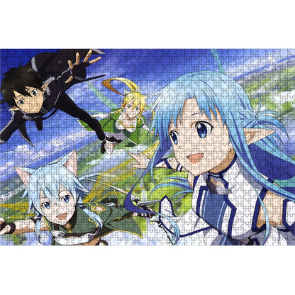 1000 Piece Japanese Anime Sword Art Online Puzzles Wooden SAO Puzzles For Adults Children Educational Toys Gifts