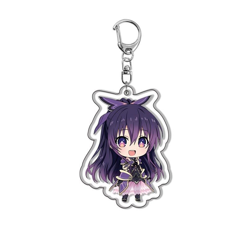 Anime Date A Live Collection Cosplay Keychain Figures Tokisaki Kurumi Yatogami Toka Himekawa Yoshino Acrylic Keyring Friend Gift