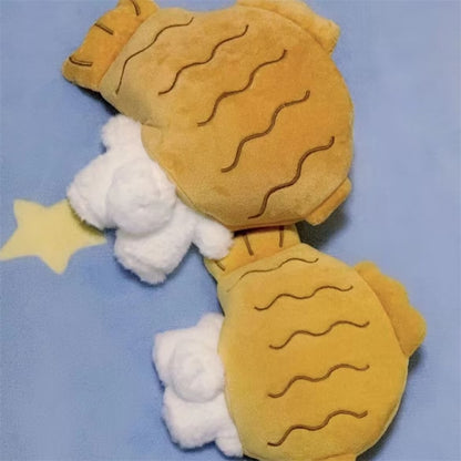 Kawaii Sanrio Plush Toys Anime Taiyaki Cinnamoroll Plushie Keychain Pendant Cartoon Stuffed Toy for Children Girls Birthday Gift