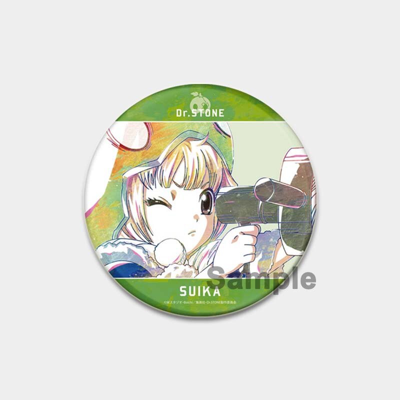 Dr. Stone Cute Enamel Pin Badges Manga Lapel Pins for Backpacks 58mm Round Anime Brooches on Clothes Jewelry Accessories Gifts