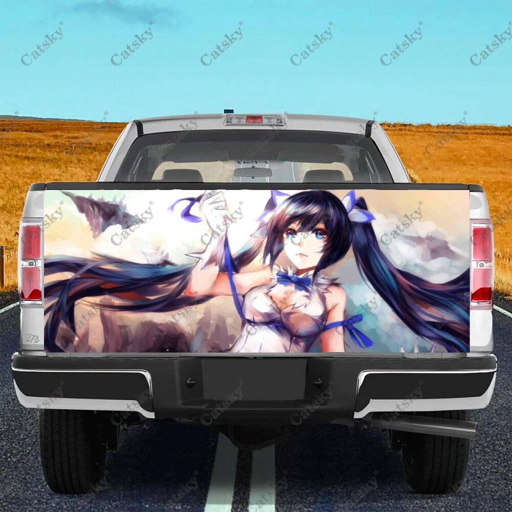 DanMachi Anime Truck Tailgate Sticker Decal Wrap Vinyl High-Definition Print Graphic Suitable for Pickup Trucks Weatherproof