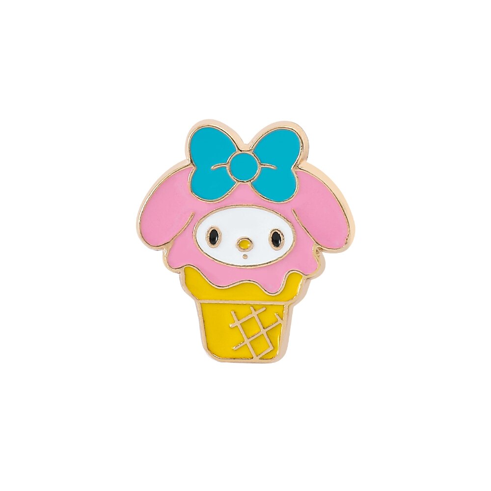 Fashion Kawaii Cinnamoroll My Melody Hello Kitty Sanrio Brooch Strawberry Creative Cute Metal Brooch Wholesale