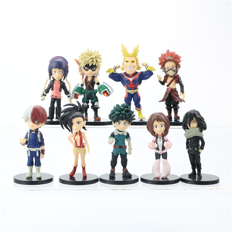 9 pcs/set My Hero Academia Anime Figure All Might Shouto Midoriya Izuku Bakugou Katsuki Todoroki PVC Action Figure Toys Model