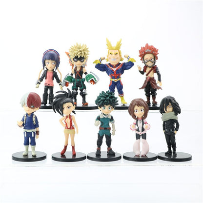 9 pcs/set My Hero Academia Anime Figure All Might Shouto Midoriya Izuku Bakugou Katsuki Todoroki PVC Action Figure Toys Model