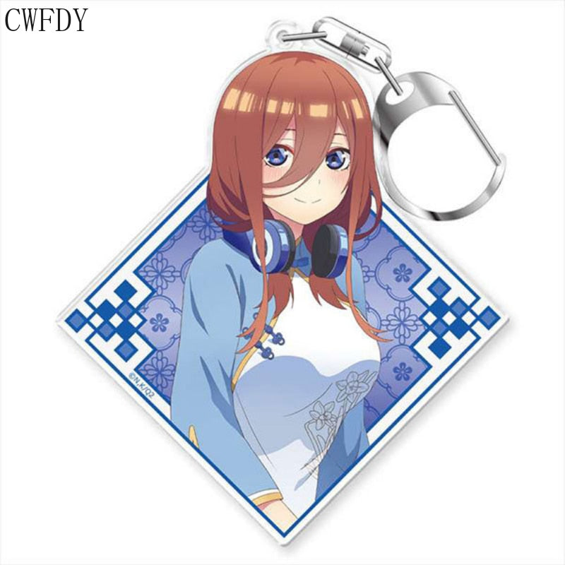 The Quintessential Quintuplets Keychain Anime Figure Nakano Ichika Nino Miku Yotsuba Itsuki Sisters Acrylic Charm Key Chain Gift