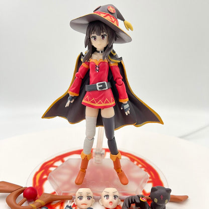 13cm Figma #407 KonoSuba 2 Megumin Anime Figure #399 KonoSuba Aqua Action Figure #425 Kazuma Figurine Adult Model Doll Toys Gift