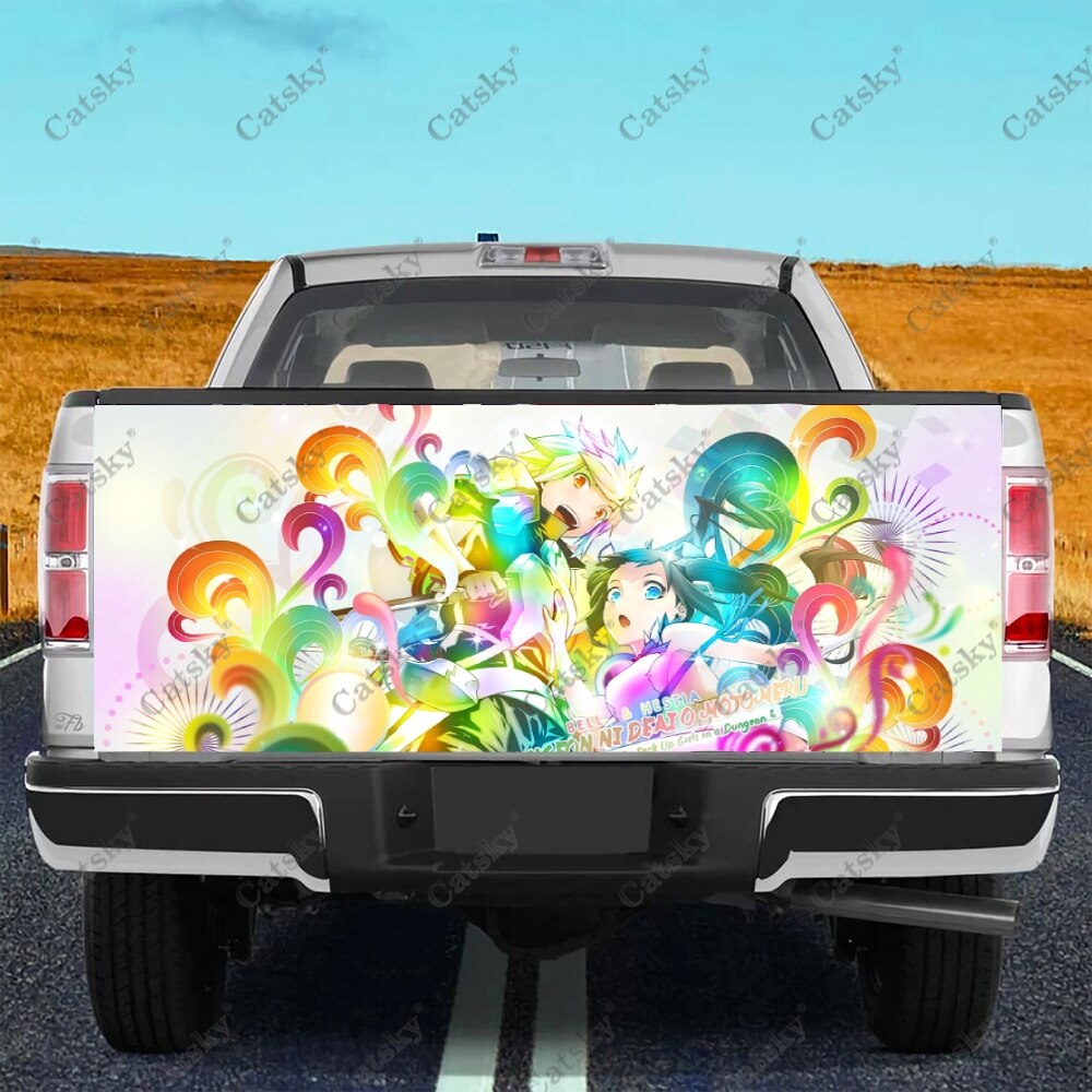 DanMachi Anime Truck Tailgate Sticker Decal Wrap Vinyl High-Definition Print Graphic Suitable for Pickup Trucks Weatherproof