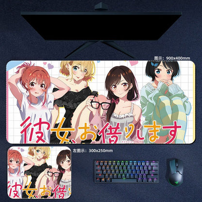 Anime Rent A Girlfriend Mouse Pad Ichinose Chizuru Mami Sumi Ruka Mousepad Computer Laptop Gamer Pad Gaming Accessories Desk Mat