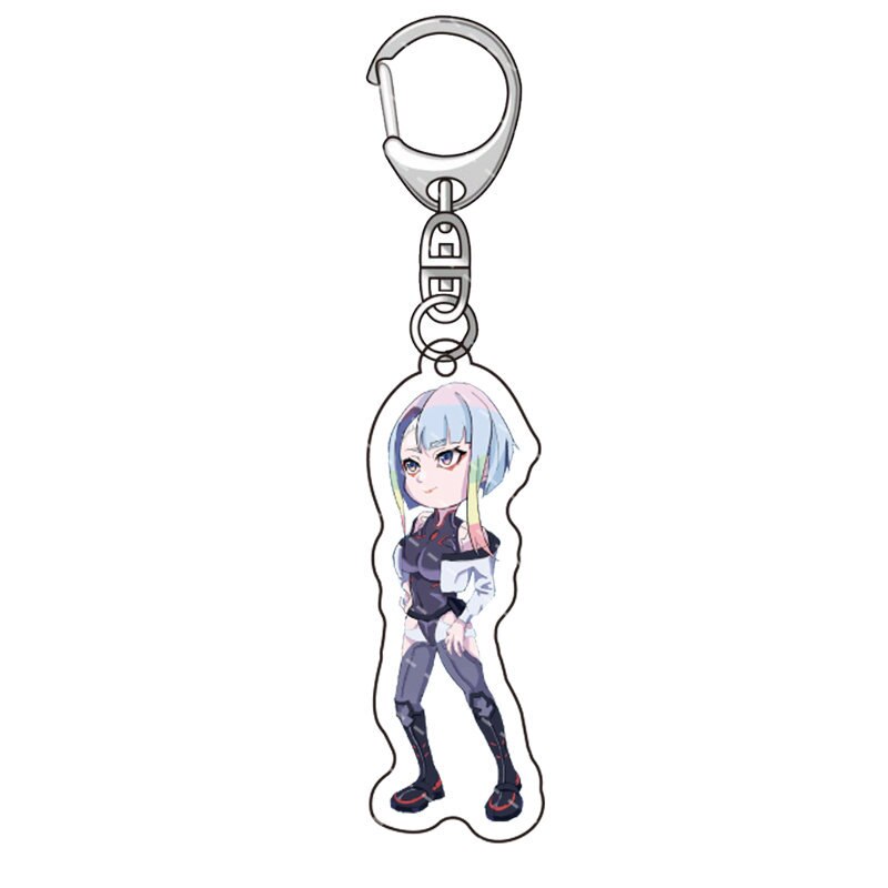 Anime CYBERPUNK EDGERUNNERS Lucy Cute Acrylic Figure pendant keychain Keyring Collection Model Toy Cosplay